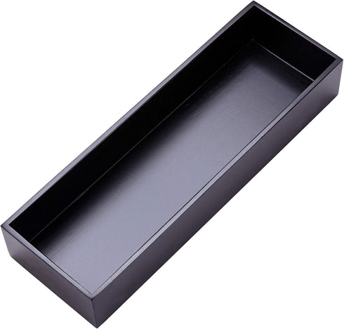 Bamboo Drawer Organizer Box, Black Office Organizer Boxes, 12"*4" for Home and Office Storage