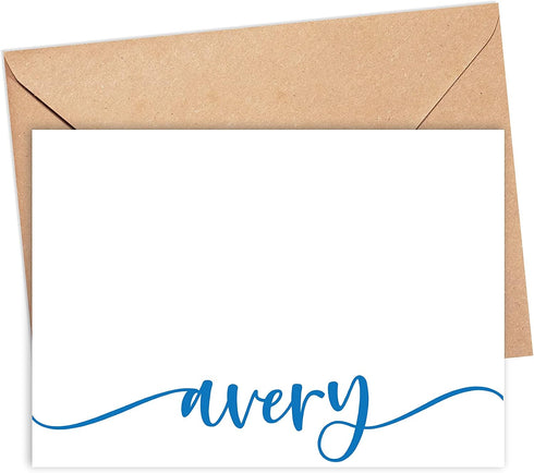 Designing Moments Set Set 10 22-101 Personalized Stationery Note Cards, Thank You Cards, Name in Calligraphy