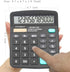 BESTWYA 12-Digit Handheld Desktop Calculator, Dual Power, Large LCD Display, Big Sensitive Button (Black, Pack of 5)