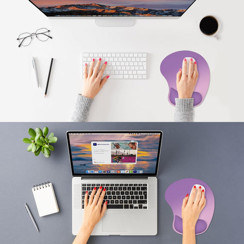 ITNRSIIET 9.5 8.2 Ergonomic Mouse Pad, Cushioned Gel Wrist Rest, Non-Slip Base, Smooth Surface, Cute Multi-Color, x