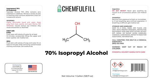 70% 70% (128 oz)) Chemfulfill Isopropyl Alcohol - Concentrated IPA (Gallon fl
