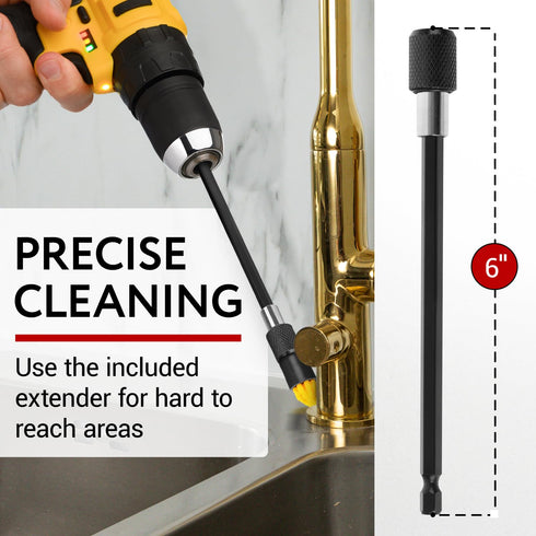 Set Pack 10, 5 5 6 Impresa Drill Brush Attachment - of Tapered & Flat, in Extender - Rotary Grout Cleaning Brushes