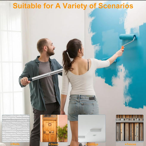 Set Leshein Paint Roller Kit with Extension Pole, Paint Brushes for Walls, Painting Supplies for Home Interior