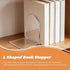 Tomedny 1 Pair Acrylic Bookends, Clear Decorative Heavy Duty Book End Thicken Non Slip Bookends L Shaped Book Stopper