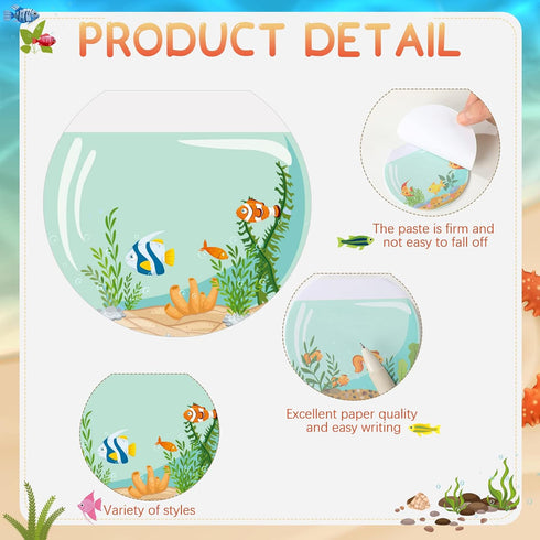 Perkoop 12 Pack Funny Sticky Notes, 3 x 3 Inch Adult Fishbowl Shaped Note Pads, Colorful Self Stick Note Pads for