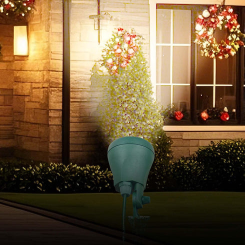 2 5FT OSKOS LED Christmas Spotlight, Outdoor Waterproof Floodlight, with Extra Lenses (Red, Green), Yard Stake