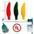 35 18 LED Red Green and Yellow Chili Pepper Christmas Lights, Ft Green Wire House Decorative Lighting String