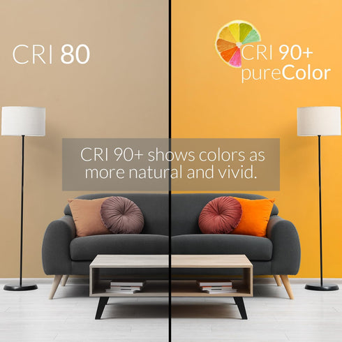A19 Dimmable 90+ Bulb (4th (2-Pack) ERIA Colors and White CRI Smart Works with Hue*, SmartThings, HA, Amazon Echo Gen)