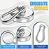 Magnetic Hooks Heavy Duty 150Lbs, 4 Pack Super Strong with Swivel Carabiner for Hanging