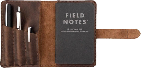Rustic Cover for Field Notes, 3.5 x 5.5 in. Notebook not Included, Full Grain Leather, Handmade, Bourbon Brown