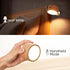 moiandtoi Set 360 Dimmable Rechargeable Wall Lights Battery Operated, Battery Wall Sconces of Two for Bedroom, Wood