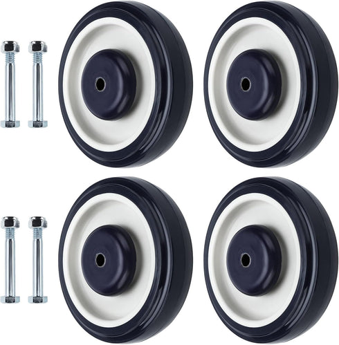 NORJIN 4-Pack 5" Shopping Cart Replacement Wheels Kit, 5 Inch Cart Wheels