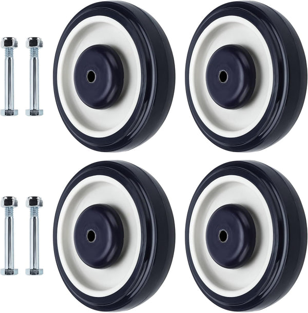 NORJIN 4-Pack 5" Shopping Cart Replacement Wheels Kit, 5 Inch Cart Wheels