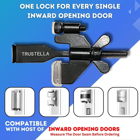 (1, Original Trustella Heavy-Duty Portable Door Lock - Stainless Steel Security Device for Enhanced Safety - Ideal