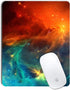 Galaxy Mouse Pad, Orange and Cyan Nebula Mouse Pads for Office Computer, Non-Slip Washable Small Mouse Mat 9.5 X 7.9
