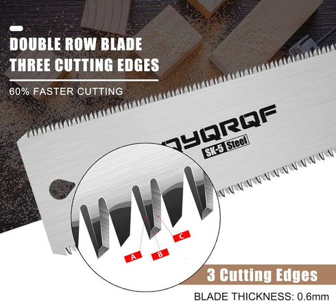 Mini Hand Saw, 6 Inch Japanese Pull Saw with Double Edges 15/17 TPI Flush Cut Saw for Woodworking DIY Projects (style A) by QYQRQF