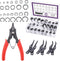Swpeet 262Pcs 4 in 1 Snap Ring Pliers, 6 Sizes 4mm to 30mm, Alloy Steel External Retaining Rings Internal Circlip Kit