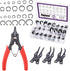 Swpeet 262Pcs 4 in 1 Snap Ring Pliers, 6 Sizes 4mm to 30mm, Alloy Steel External Retaining Rings Internal Circlip Kit