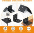 4Pcs 90 (1.8X1.8 Alise Shelf Brackets Black, Stainless Steel Floating Shelf Brackets Corner Brackets, L Brackets