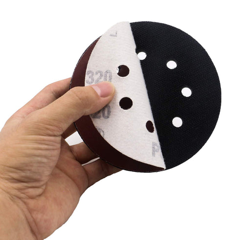 5 Pack 5 Inch 8 Holes Hook and Loop Soft Density Interface Pads - 5" Sponge Cushion Buffer Backing