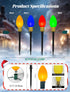 C9 7Ft 4 C9 Bulbs, Christmas Pathway Stake Lights, String Lights with Jumbo Multicolor LED Stake, Christmas Decorations