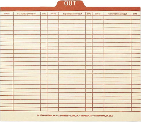 Smead Out Guide Printed Forma Style - 1/5-Cut Tab Center Position, Letter Size, Manila, 100 per Box