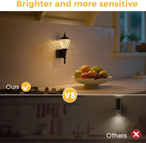 Sensor,3000K L LOHAS LED Night Lights Plug into Wall,Vintage Night Light with Dusk to Dawn Soft White,Brightness