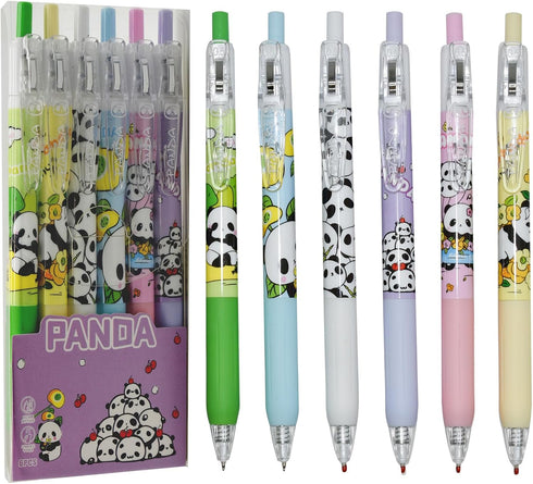 Maydahui 30PCS Kawaii Panda Pens, Retractable Gel Pen, Cute Little Bear Flower Print Animal Pens for School Home Office