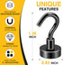 DIYMAG Magnetic Hooks for Hanging | 30lbs Heavy Duty Strong Magnets for Classroom Beach Kitchen Grills (10 Pack Black)
