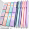 Nicpro 6PCS Pastel Mechanical Pencil Set, 0.5 & 0.7 & 0.9mm with 6 Tubes HB Lead Refill, 3 Erasers, 9 Refills, Cute Case