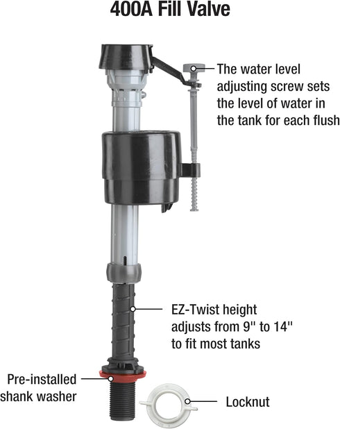 Fluidmaster K-400A-023 Mansfield Toilet Fill Valve and Flush Valve Seal Repair Kit in Multicolor