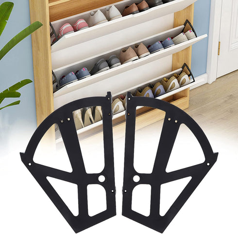 Jwthee 2 Shoe Cabinet Hinges, Layers Shoes Drawer Cabinet Hinges Flip Frames Turning Rack Replacement Cabinet Flip