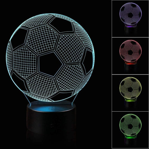 Light,3D 16 Soccer Night Illusion Football Lamp with Remote Control&Smart Touch Colors Changing for Kids Sport Lovers