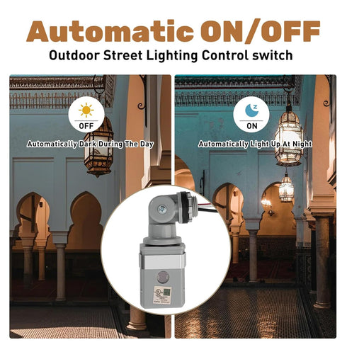 FIMXSD 2 Pack 120VAC 50/60Hz IP54 Photo Cell for Outdoor Lighting Dusk to Dawn Sensor Photoelectric Switch for Porch