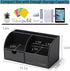 Vlando Black Leather Office Desk Organizer Caddy with Drawer for Storing Desktop Supplies and Accessories