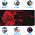 Large Extended Mouse Pad Red Smoke Rose Desk Mat, Big Desk Pad with Thick Stitched Edges for Home Office or Gaming,