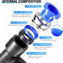 TAILONZ PNEUMATIC Blue Tee Plastic Push to Connect Fittings, 10MM Tube OD x 6MM Tube OD, Pack of 6