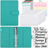 SKYDUE Budget Binder, Money Saving Binder with Zipper Envelopes, Cash Envelopes and Expense Sheets (Turquoise)