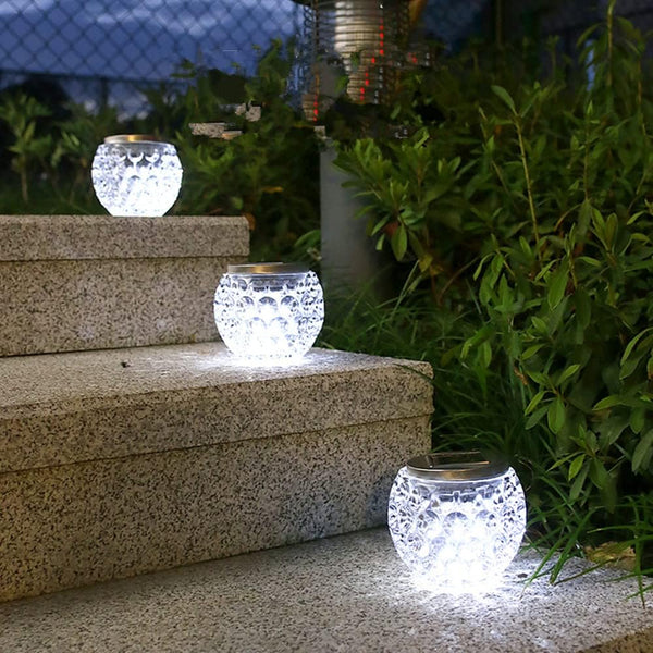 yuans Solar Table Light, Solar Mosaic Lights Color Changing Solar Glass Ball Garden