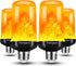 Hompavo Upgraded LED Flame Light Bulbs, 4 Modes Flickering Effect, E26/E27 Flame Bulb for Halloween, Christmas, Party,