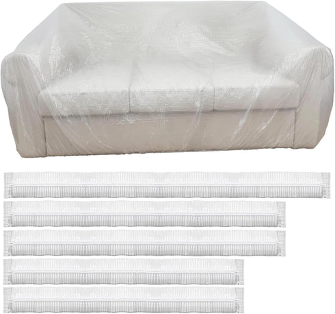 Aphila 5 Pcs Disposable Furniture Dust Covers with Elastic, Plastic Dust Cover for