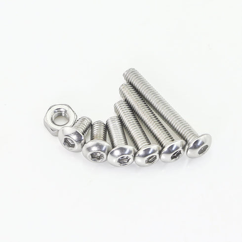 320 Pieces M3 Stainless Steel Button Head Hex Socket Head Cap Bolts Screws Nuts Assortment Kit with Wrench