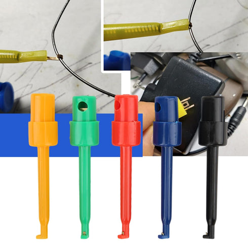 20Pcs Test Hooks Clips Multimeter, Colorful Test Grabber Probe, Large Spring Hook Clip for Electronic Testing