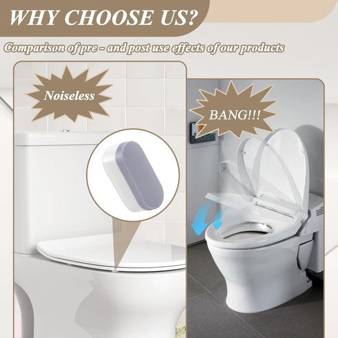 4 Pack Universal Toilet Seat Bumpers, Suitable for Bidet Kits, Toilet Seat Spacers, Compatible with Most Toilet Models