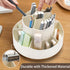 Rotating Desk Organizer, 360° Pencil Pen Holder with 11 Slots, Art Supply Storage Box Caddy for Office (Beige)