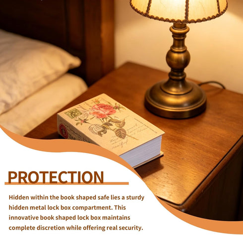Tomedny Diversion Book Safe, Book Box with Combination Lock Decorative Hidden Safe Mini Money Box for Home Office