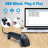 OBZ 2D 32-Bit PDF417 Barcode Scanner Handheld Wired USB Bar Code Reader,Automatic QR Code Scanner with Chip,Supports