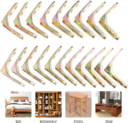 90 1.96X1.96X0.78 Inch 20 Pack PRETYZOOM Heavy Duty Corner Brace L Bracket Degree Right Angle Joint Fastener for Wood
