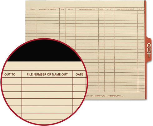 Smead End Tab Out Guides, Manila, 1/5-Cut Tab Center Position, Letter Size, 100 per Box (61910)