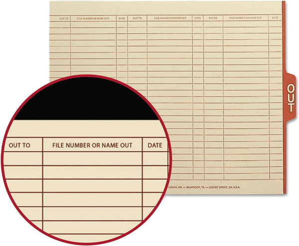 Smead End Tab Out Guides, Manila, 1/5-Cut Tab Center Position, Letter Size, 100 per Box (61910)